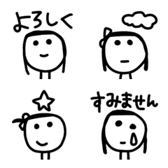 [LINE絵文字] さっぱりシンプル♡女の子【日常】の画像