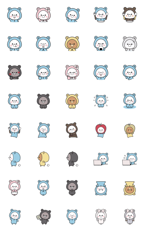 [LINE絵文字]動く♪毎日使えるくまぽこの絵文字の画像一覧