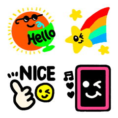 [LINE絵文字] めっちゃ使えるカラフル絵文字の画像