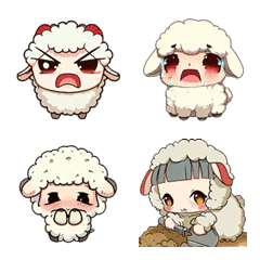 [LINE絵文字] かわいい羊の日常の画像