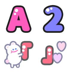 桃色 ピンク 動く ♥ ABC 123 英語 数字の絵文字メイン画像