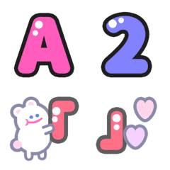 [LINE絵文字] 桃色 ピンク 動く ♥ ABC 123 英語 数字の画像