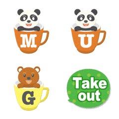 [LINE絵文字] animal mug alphabet emojiの画像