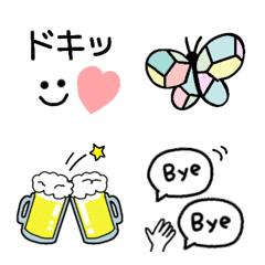 [LINE絵文字] パステルカラーで使いやすい絵文字の画像