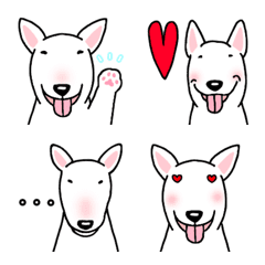 [LINE絵文字] 犬種別毎日使えるブルテリア絵文字の画像