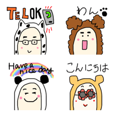 [LINE絵文字] センリ〜のゆるかわかぶりもの絵文字集 #25の画像