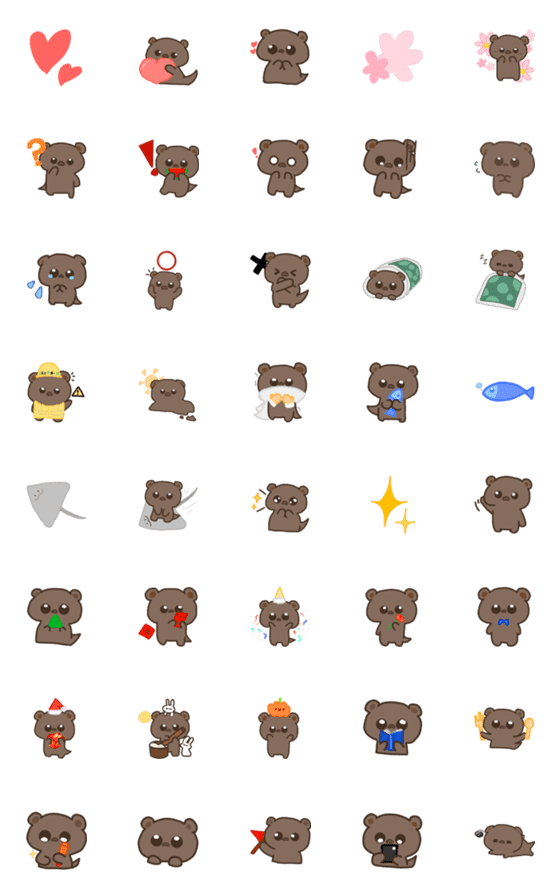 [LINE絵文字]Bear otter - 2023 LET'S DRAWの画像一覧