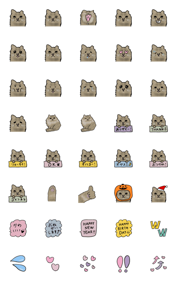 [LINE絵文字]MOFUMOFU CATの画像一覧