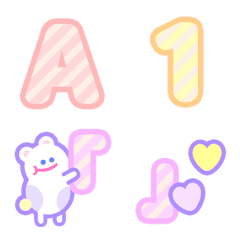 [LINE絵文字] 動く ピンク チェック♥ ABC 123 英語 数字の画像