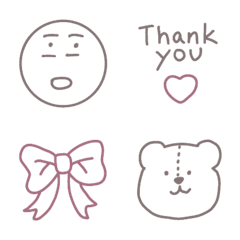 [LINE絵文字] 毎日使えるシンプルな線画絵文字 21の画像