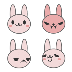 [LINE絵文字] Emoji of Pink RRRabbitの画像
