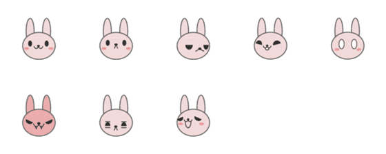 [LINE絵文字]Emoji of Pink RRRabbitの画像一覧