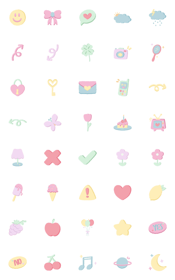 [LINE絵文字]colorful cute emoji :)の画像一覧