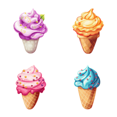[LINE絵文字] Ice cream cute emojiの画像
