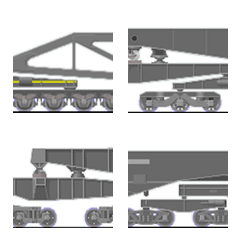 [LINE絵文字] 繋げる列車（大物車セット）の画像