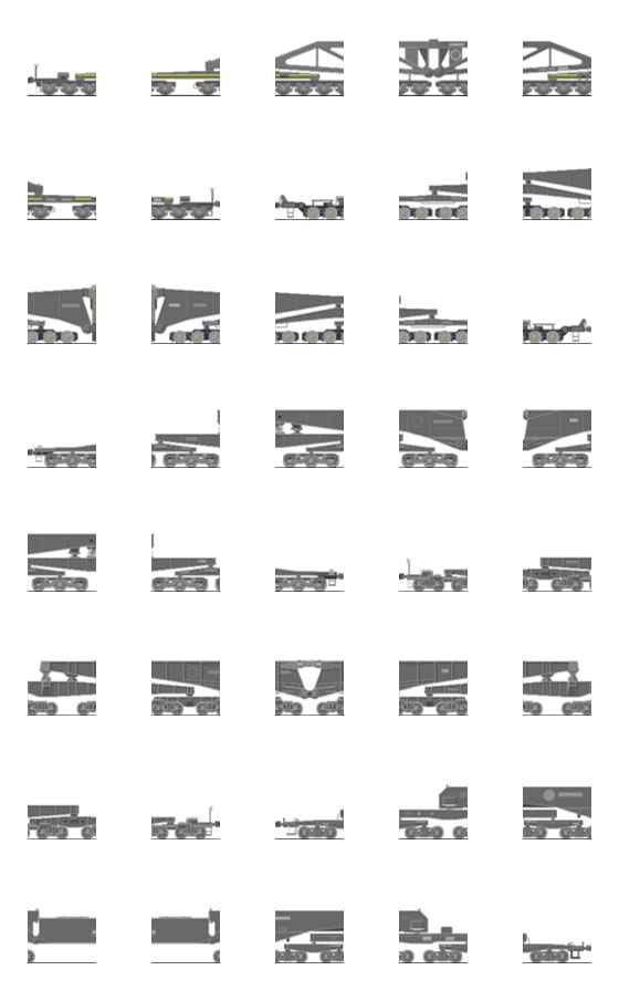 [LINE絵文字]繋げる列車（大物車セット）の画像一覧