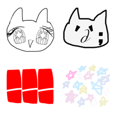 [LINE絵文字] white cats emojis Modified versionの画像