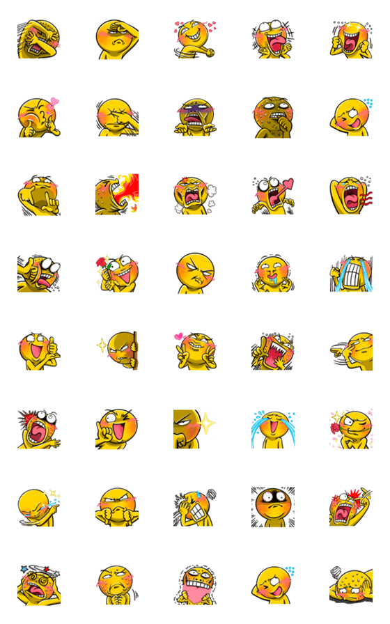 [LINE絵文字]Yellow Egg.8 Emoji so cute.の画像一覧