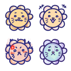 はなまるライオン(シンプル、かわいい)の絵文字メイン画像
