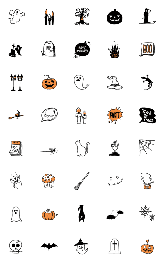 [LINE絵文字]ハロウィン好きなあなたにの画像一覧