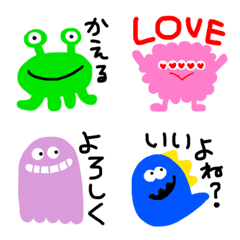 [LINE絵文字] ゆる気持ち悪いモンスターたちの絵文字の画像