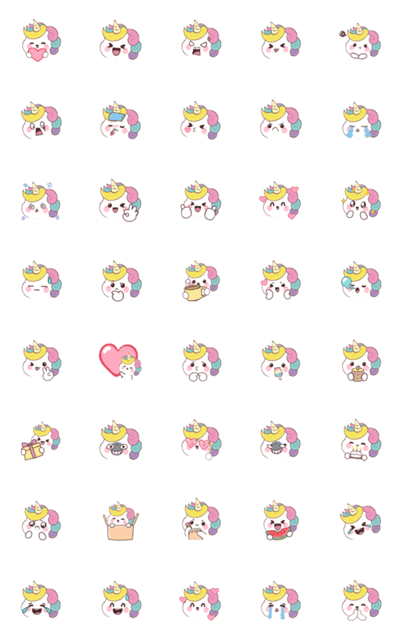 [LINE絵文字]Rainbow Poni 3 (Emoji)の画像一覧