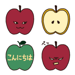 [LINE絵文字] おちゃめなりんごの絵文字の画像