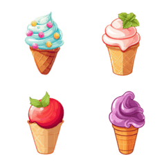 [LINE絵文字] Ice cream cute emoji 3の画像