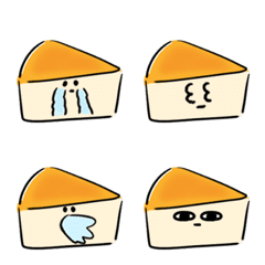 [LINE絵文字] シンプル チーズケーキ 日常会話の画像