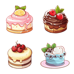 [LINE絵文字] Cupcake colourful emoji 2の画像