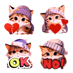 Kitten emotional expression stickersの絵文字メイン画像