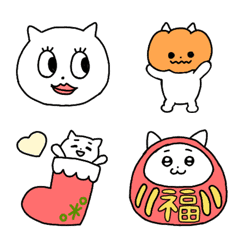 [LINE絵文字] ハピねこの秋冬の画像