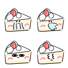[LINE絵文字] シンプル ショートケーキ 日常会話の画像