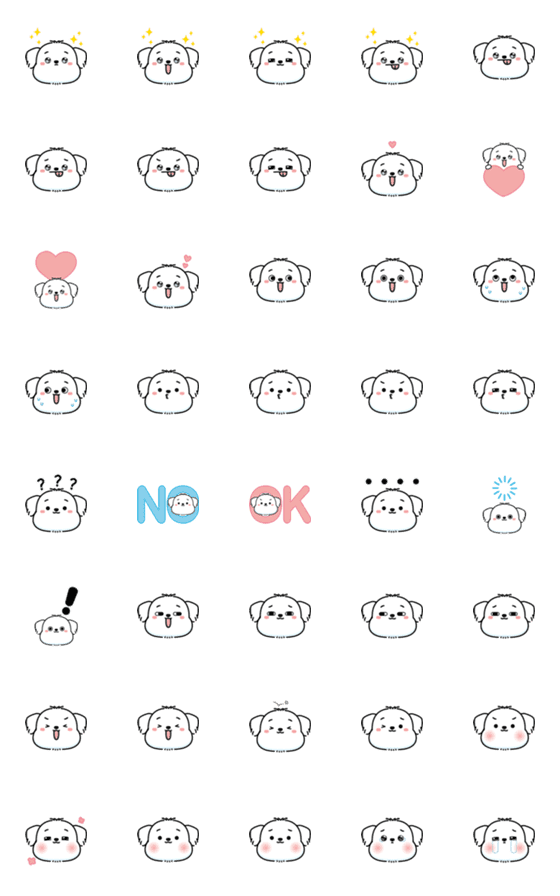 [LINE絵文字]マルチーズ O-Yuan 絵文字の画像一覧