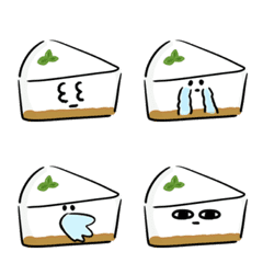 [LINE絵文字] シンプル レアチーズケーキ 日常会話の画像
