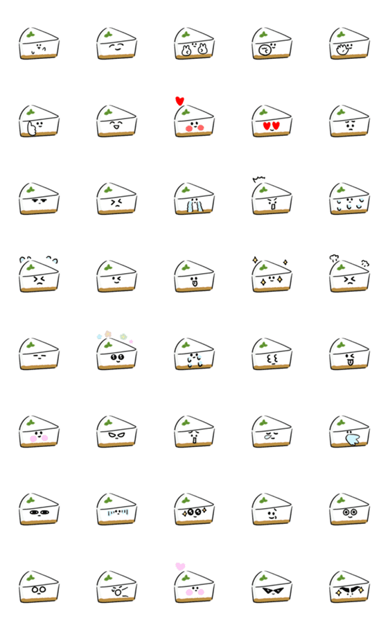 [LINE絵文字]シンプル レアチーズケーキ 日常会話の画像一覧