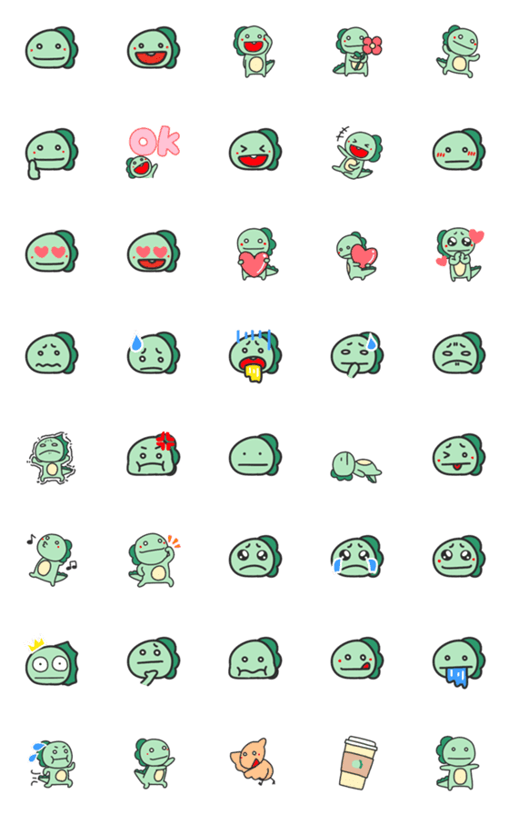 [LINE絵文字]使いやすいきょうりゅうくんの絵文字の画像一覧