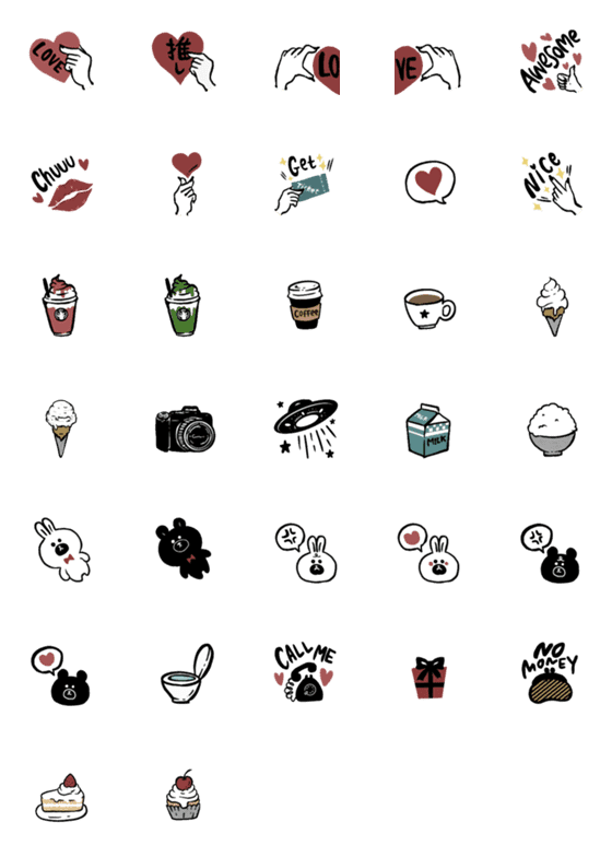 [LINE絵文字]レディなシンプルスタンプの画像一覧