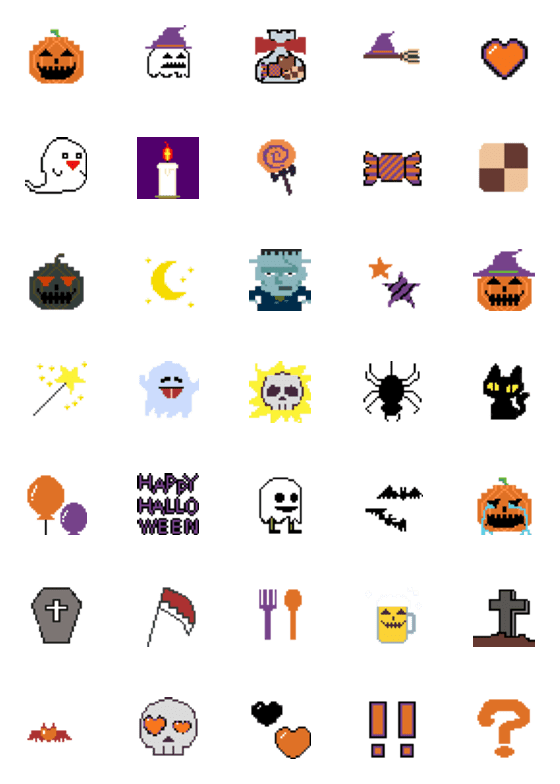 [LINE絵文字]ドット絵★ハロウィンの画像一覧