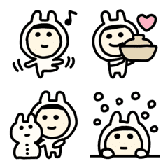 ほんわか♡白うさぎ・きぐるみ♡冬の絵文字メイン画像