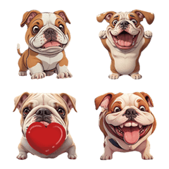 [LINE絵文字] Wrinkled dog, sweet smile, emojiの画像