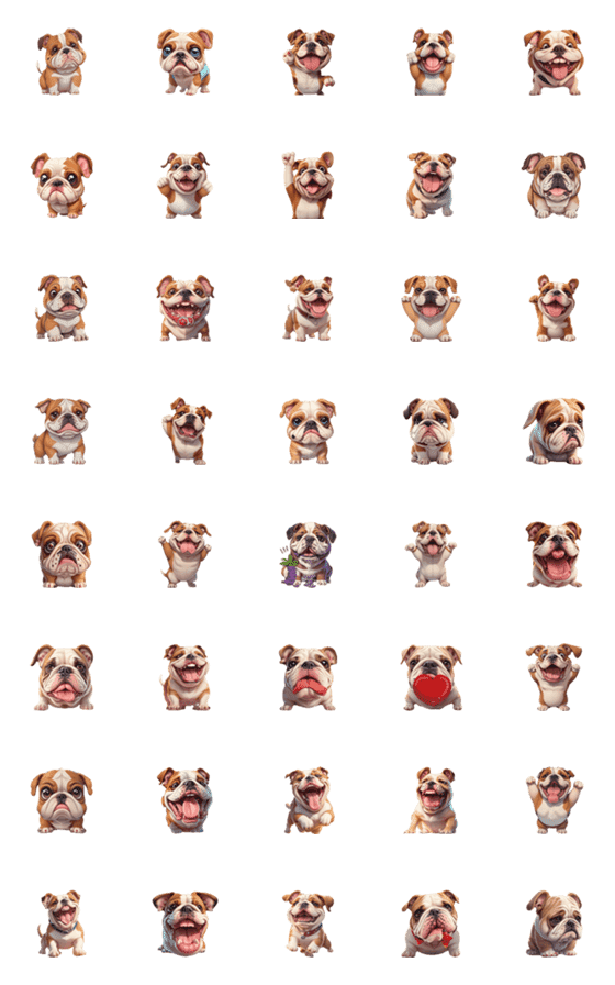[LINE絵文字]Wrinkled dog, sweet smile, emojiの画像一覧