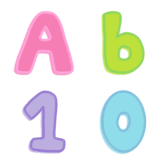 [LINE絵文字] The colored letters and numbers cuteの画像