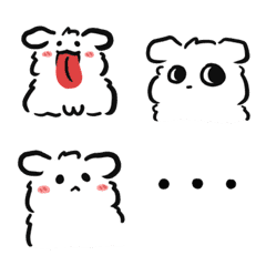 [LINE絵文字] white furry dogの画像