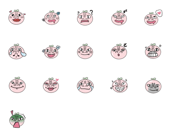 [LINE絵文字]Funny Steamed Bun Boyの画像一覧