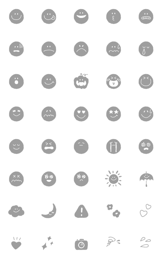 [LINE絵文字]おしゃかわ♡グレーの☺︎マークの画像一覧