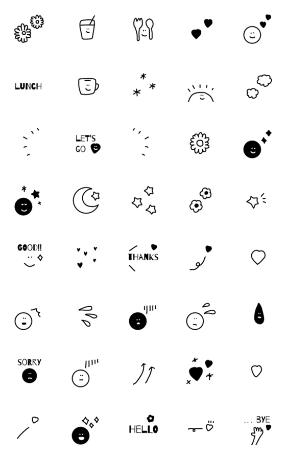 [LINE絵文字]【simple⭐︎⭐︎emoji】の画像一覧