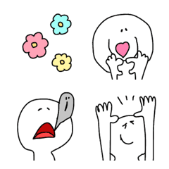 [LINE絵文字] simple〜白いやつ♡の画像