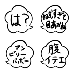 [LINE絵文字] シンプルな吹き出し 日常挨拶 絵文字の画像