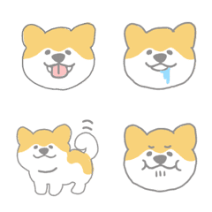 [LINE絵文字] 【わんわん】秋田犬のぷんち絵文字の画像